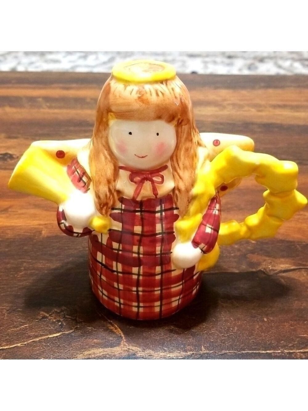 Sakura Debbie Mumm 1998 Gathering of Angels creamer earthenware, hand painted.